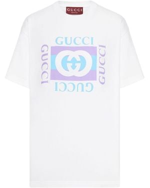 Gucci Logo Cotton T Shirt - White