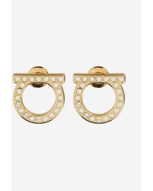 Ferragamo Gancini Kristallen Oorbellen - Metallic