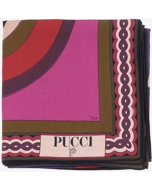 PUCCI Printed Silk Scarf - Pink