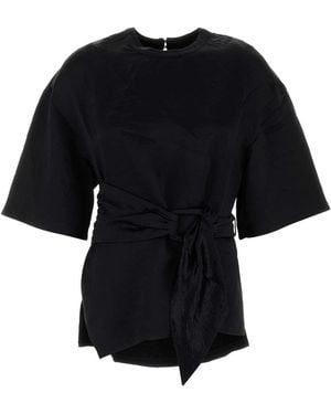 Nanushka Satin Besia T-Shirt - Black