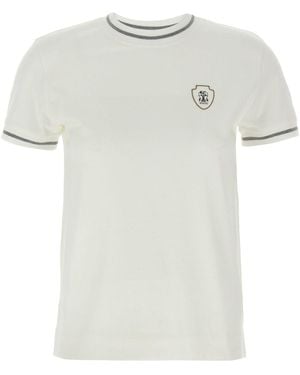 Brunello Cucinelli T-Shirt Met Logoprint - Wit