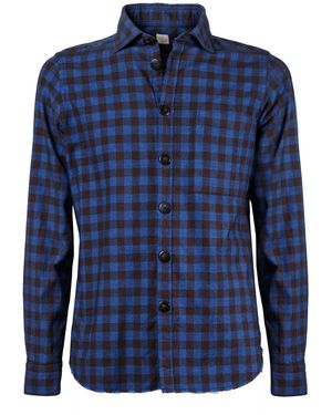 GMF 965 Gmf 695 Bleu Chequered Shirt - Blue