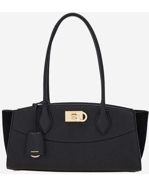 Ferragamo Soft Bag East West Student Bag - Black