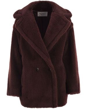 Max Mara Olga Teddy Bear Icon Mantel kurz aus Alpaka und Wolle - Lila