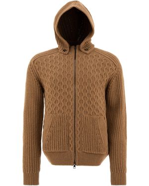 Tagliatore "Aspen" Pull à capuche avec fermeture éclair - Marron