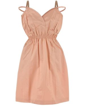Miu Miu Leopard Print Poplin Top - Pink