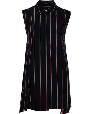 Thom Browne Rwb-Stripe Shirt Dress - Black