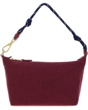 Miu Miu Tyrian Gabardine Handbag - Purple