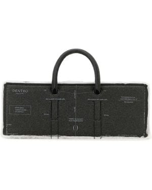 Dentro Sac à main en cuir gris gris - Noir