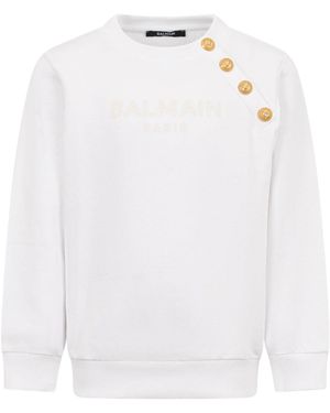 Balmain Jersey With Logo - White