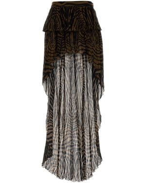 Blumarine Printed Maxi Skirt - Black