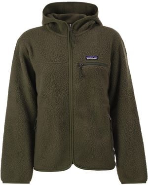Patagonia Recycled Teddy Fleece Hooded Jacket - Green