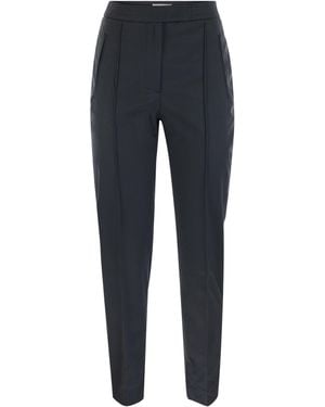 PT Torino Frida Cotton And Silk Pants With Pleat - Blue