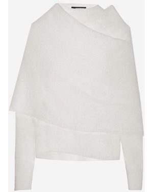 DARKPARK Jersey de lana y cachemira con drapeado de - Blanco