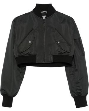 Balenciaga Cropped Bomber Jacket - Black