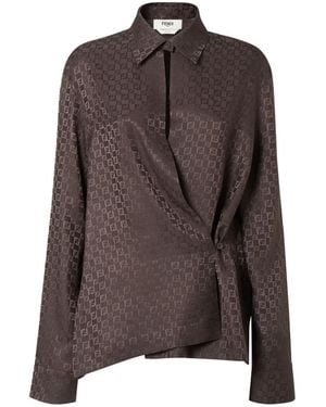 Fendi Ff Jacquard Shirt - Brown
