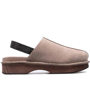 Brunello Cucinelli Wildleder Clogs Mules - Braun