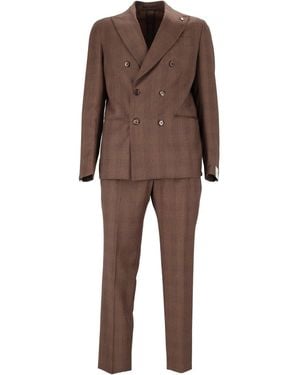 L.B.M. 1911 Drop S Chequered Blazer - Brown