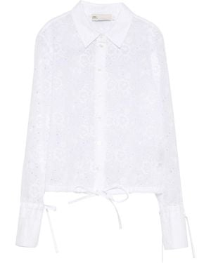 Tory Burch Gebloemd Broderie Anglaise Overhemd - Wit