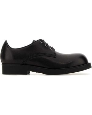 MM6 by Maison Margiela Leather Lace Up Shoes - Black