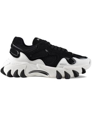 Balmain Logo Leather Sneakers - Black