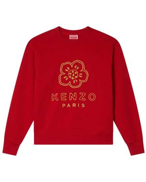 KENZO Besticktes Baumwoll-Sweatshirt mit "Boke Flower". - Rot