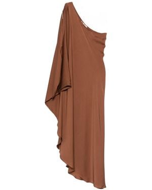 Silk95five Ritz Silk Asymmetric Dress - Brown