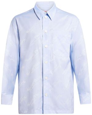 KENZO Overhemd Met Logoprint - Blauw