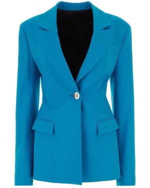 The Attico Stretch Wool Blazer - Blue