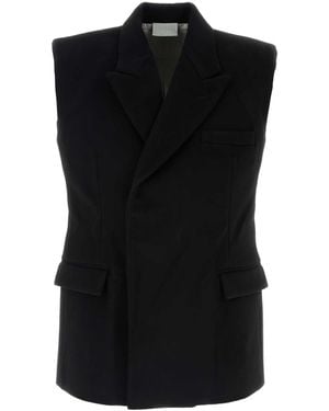VTMNTS Wool Sleeveless Blazer - Black