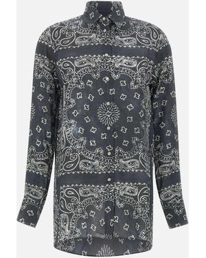 Golden Goose Camicia Viscosa Stampica Di Oro Overa - Grigio