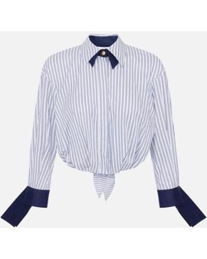Elisabetta Franchi Shirt With Knot On The Back - Blue