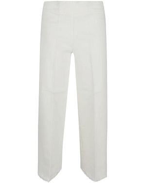 Avenue Montaigne Crashed Frayed Denim Broek - Wit