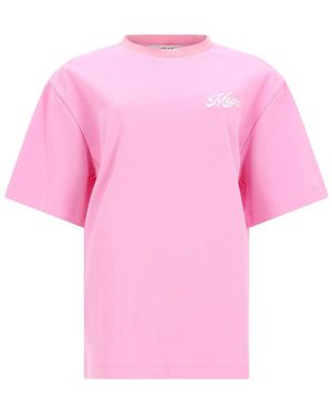 MSGM Logo Crew Neck T-Shirt - Pink
