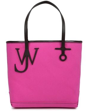 JW Anderson Canvas Tote Bag With Leather Trim - Pink