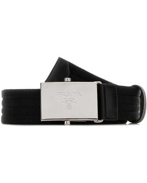 Prada Fabric Textured Belt - Black