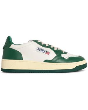 Autry Grüne und weiße Lear Medalist-Sneaker