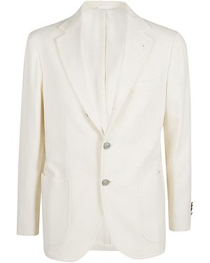 Sartorio Napoli Single Breasted Wool Jacket - White