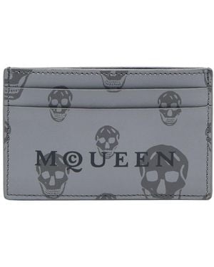 McQueen Card Holder "Skull" - Gray