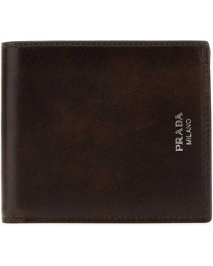 Prada Chocolate Leather Wallet - Black