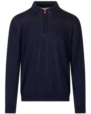 Kiton Polotrui Met Ritssluiting - Blauw
