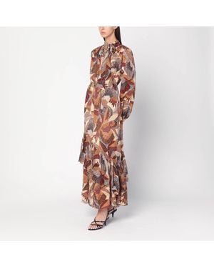 FARM Rio Long Dress With Cream-Colored Print - Multicolor