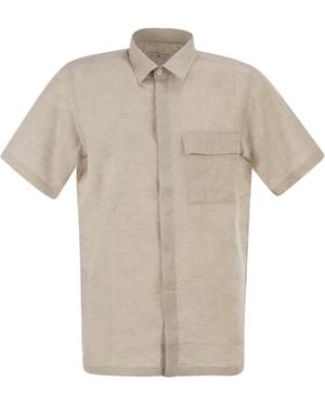 PT Torino Short-Sleeved Linen Shirt - White
