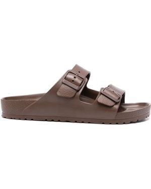 Birkenstock Strukturierte Arizona Pantoletten - Braun
