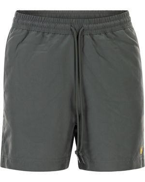 Carhartt Beach Shorts With Logo - Grey