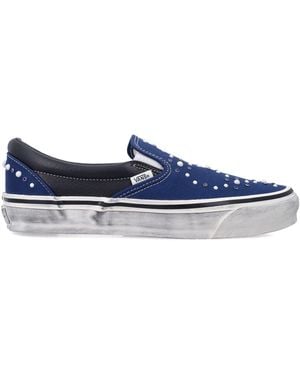 Vans Premium Classic Slip-On Canvas Trainers - Blue