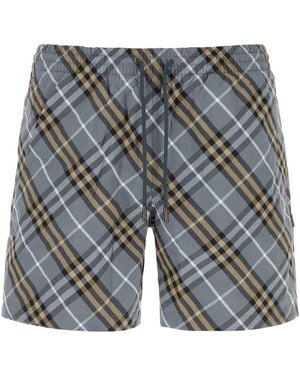 Burberry Printed Nylon Swimming Shorts - Grey