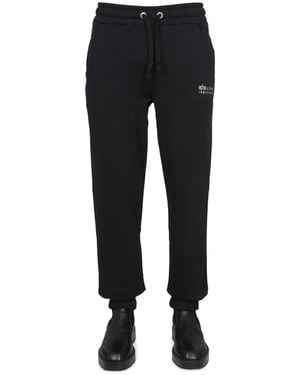 Alpha Industries Pataloni With Logo - Black
