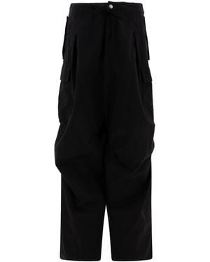McQueen Pleated Cargo Trousers Nero-Uomo