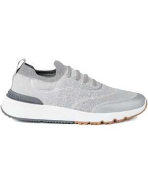 Brunello Cucinelli Baumwoll -Turnschuhe - Weiß
